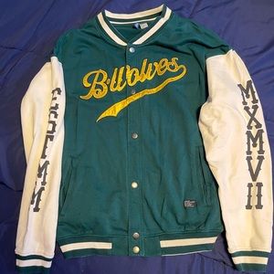 Divided H&M green and gold baseball style jacket.